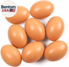 8PCS Wooden Faux Fake Eggs, Dummy Eggs Help Laying Hen, Poultry Mannequin Nest,