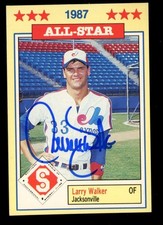 Larry Walker 1987 87 Jennings All Star Southern League Auto Autograph RC XRC