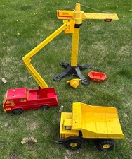 RARE Vintage Mighty Tonka XMB-975 Metal Dump Truck Yellow Turbo Diesel