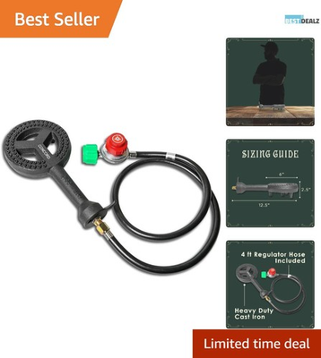 #ad High Pressure 6quot; Cast Iron Banjo Jr Burner 60000 BTU with Regulator Hose $50.99