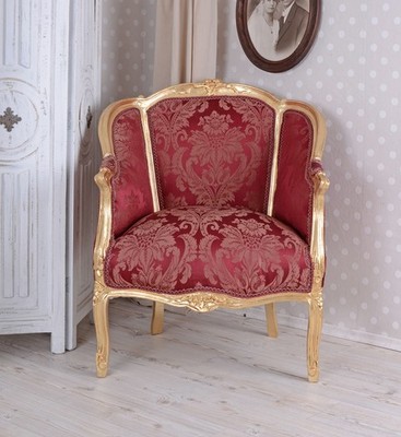 Rococo Poltrona Bergere Un Confessionale Sedia Rosso Sfarzosa
