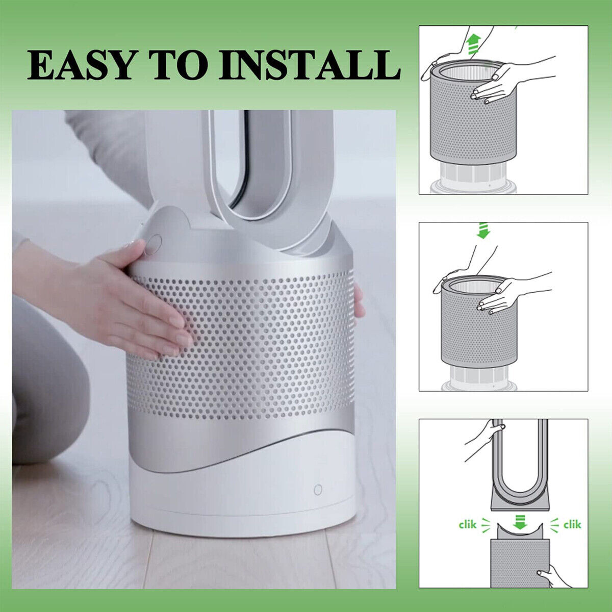 ダイソンDyson Pure Hot Cool Link HP03BN Dyson Pure Hot + Cool Link HP03 Fan Heater with Air Purifier