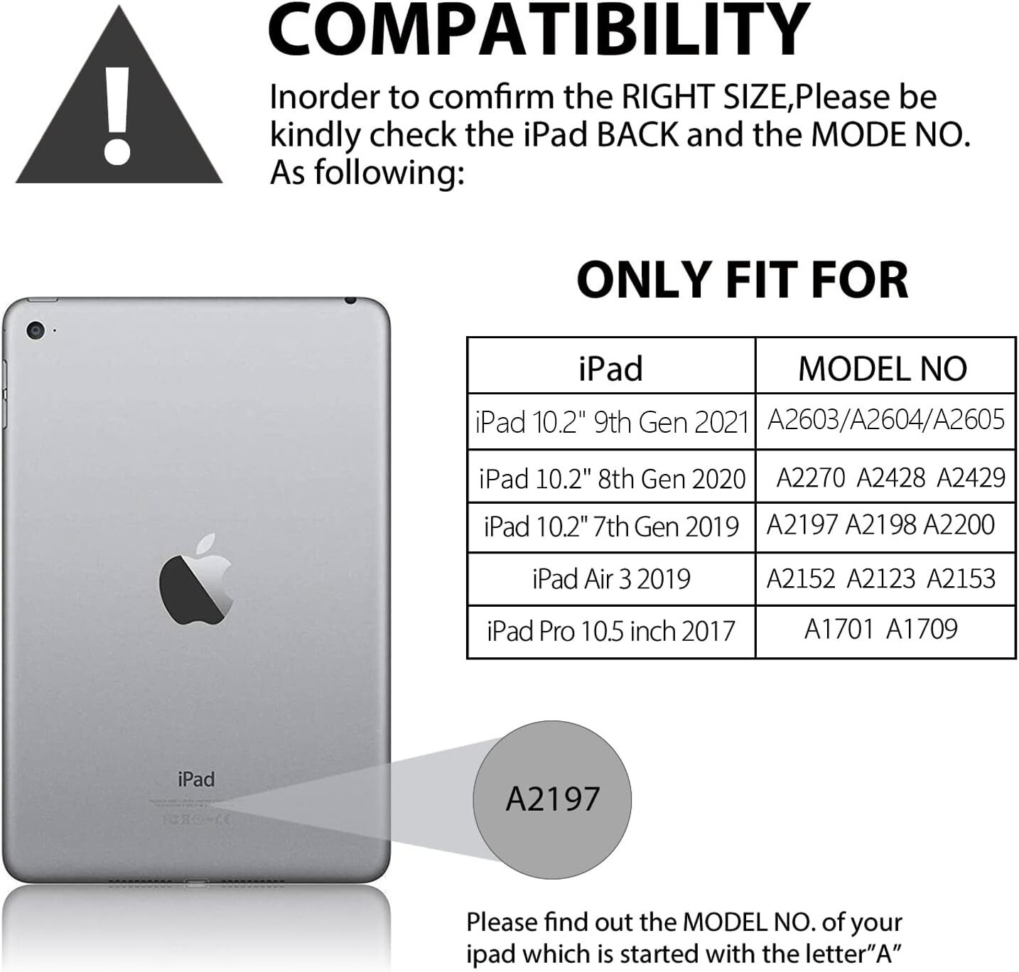 For Apple iPad 9th/8th/7th Gen 10.2 inch Keyboard Case with Backlit Stand Cover