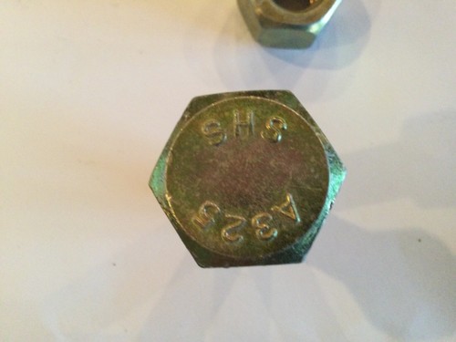 HHW GRADE A325 HEX HEAD BOLT YELLOW-ZINC PLATED And NUT lot 10 - Picture 2 of 2