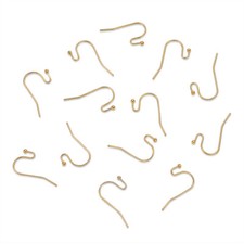 100pcs Brass Earring Hooks with Ball End Golden French Ear Wires Finding 22x11mm