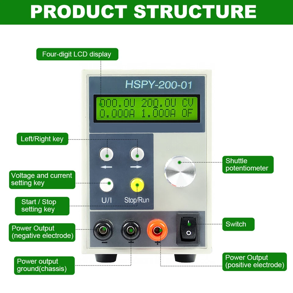 1A DC Programmable Power Supply Output of 0-600V 0-1A Adjustable 600W HSPY 600V - Image 3 of 4