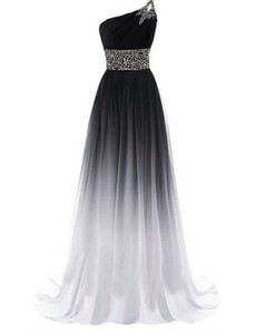 White and Black Evening Dress | eBay UK