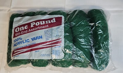 One Pound Mill-End Assortment 100% Acrylic YARN VINTAGE  7 Rolls