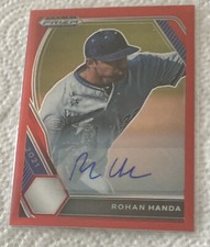 2021 Panini Prizm Draft Rohan Handa RC Auto /50 Red Prizm Giants