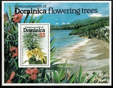 Dominica 1979 - Flowers Trees - Souvenir Stamp Sheet - Scott #639 - MNH