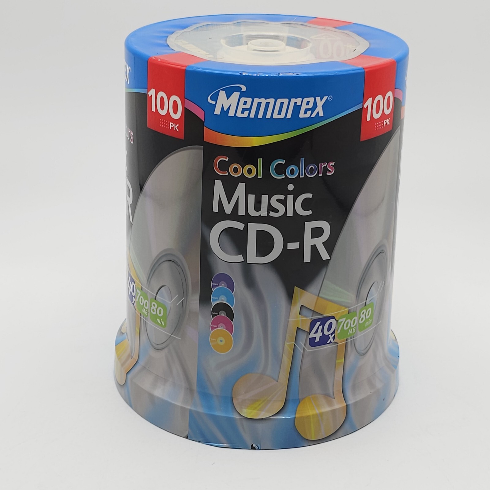 Memorex Cool Colors CDR 100 Pack 48x 700MB 80Min Recordable Blank
