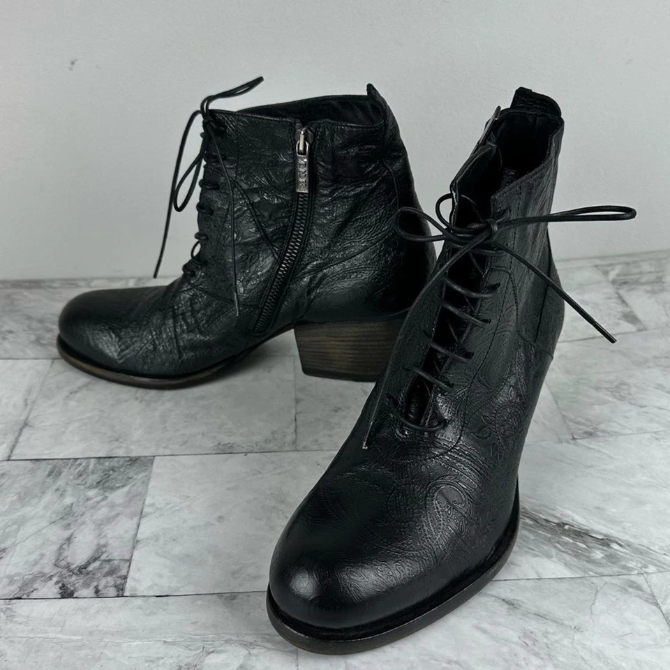 Nuevo I.N.K. Botas de cuero tooled botines talla EU 37 Italia Foto 2 de 4