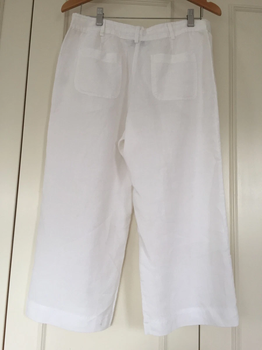 White Three Quarter Length Trousers Size 10