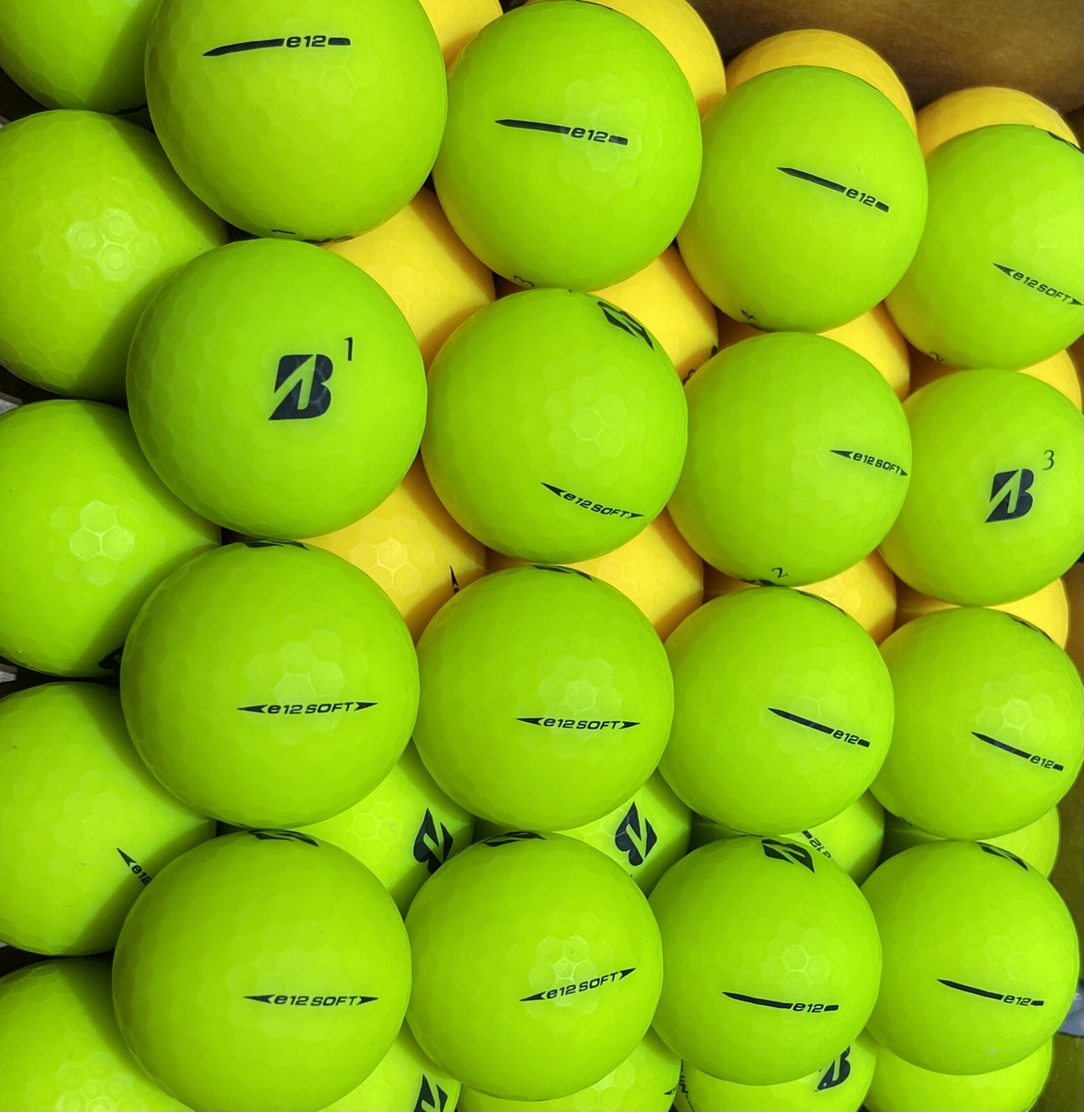 42 BRIDGESTONE E12 & e12 SOFT MATTE YELLOW & GREEN AAAA GOLF BALLS FREE SHIPPING