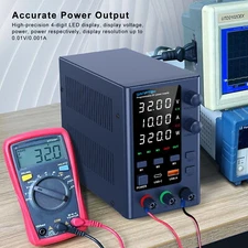 32V 10A Adjustable Lab DC Power Supply Variable Bench Switching Internal Memorie