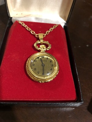 Mini Montre De Poche Florale Majesté — 17 Bijoux, Mécanique, Vintage Années 70, Neuve