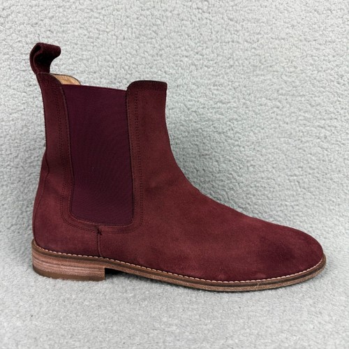 Represent Chelsea Boots Mens 13 / UK 12 Shoe Burgundy Red Suede Ankle Italy Made - Picture 3 of 12