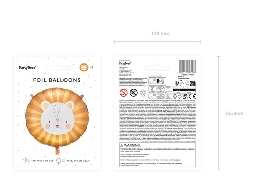 Folienballon Löwe 57x52cm Ballon Helium Luftballon Kindergeburtstag Babyparty - 第 4/5 張圖片