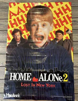 Vintage 1992 Hardees Home Alone 2 Movie Poster 17  x 25.5''