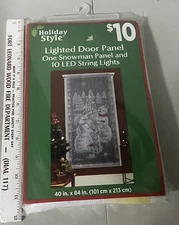 Holiday Time Christmas LED Lights Door Cover Panel Snowman 40 x 84