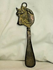 vintage equestrian horse detailed shoe horn ornate brass decor