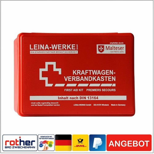 Verbandskasten 2024 2x Verbandtasche Erste-Hilfe-Set DIN13164-2022 Für Auto, Wohnmobil, Motorrad – Inkl. Masken, Ablauf 2030 Verbandstasche Auto