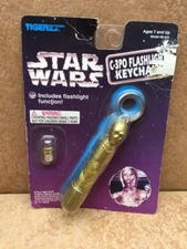 Star Wars C3PO Flashlight Keychain with extra bulb Tiger Brand 1997