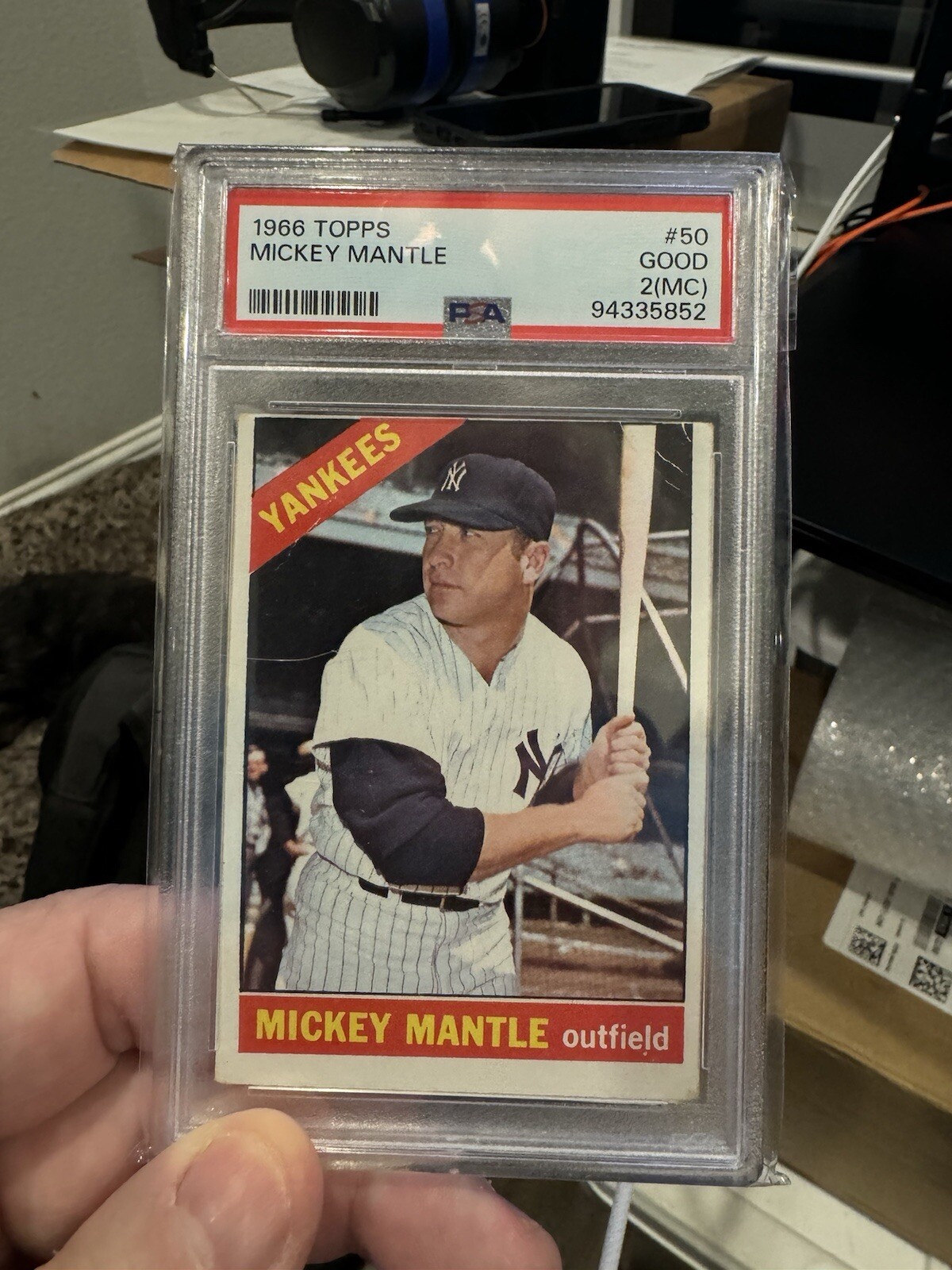 1966 Topps - #50 Mickey Mantle    PSA 2