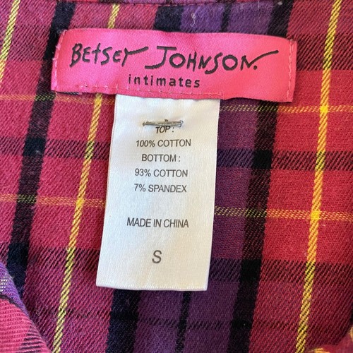 Betsey Johnson Intimates Plaid Cotton Sleep Shirt S Cozy Comfort Ruffles - Picture 6 of 9