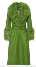 Saks Potts - Foxy Leather Coat - Forest Green - Rrp £1,360 - Size 1/xs - Bnwt
