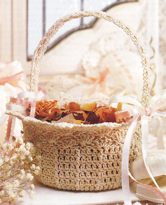 LACY Flower Girl Basket/CROCHET PATTERN INSTRUCTIONS ONLY
