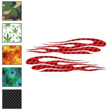 Pair Flames Fire, Vinyl Decal Sticker, 40 Patterns 3 Sizes, 7376