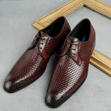 British Men's Embossed Leather Shoes Business Dress Breathable Wedding Shoes Sz