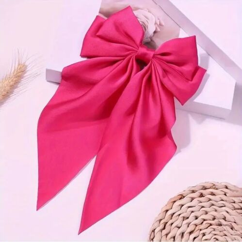 1pc Girls Large Oversized Hot Pink Bow Knot Hair Clip School Birthday Party - Picture 4 of 6