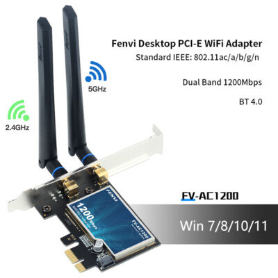 Scheda WiFi M.2 NGFF 1200Mbps Dual Band 2.4/5GHz Con Bluetooth 4.0 – Per Laptop Dell, Acer, Asus, Plug And Play