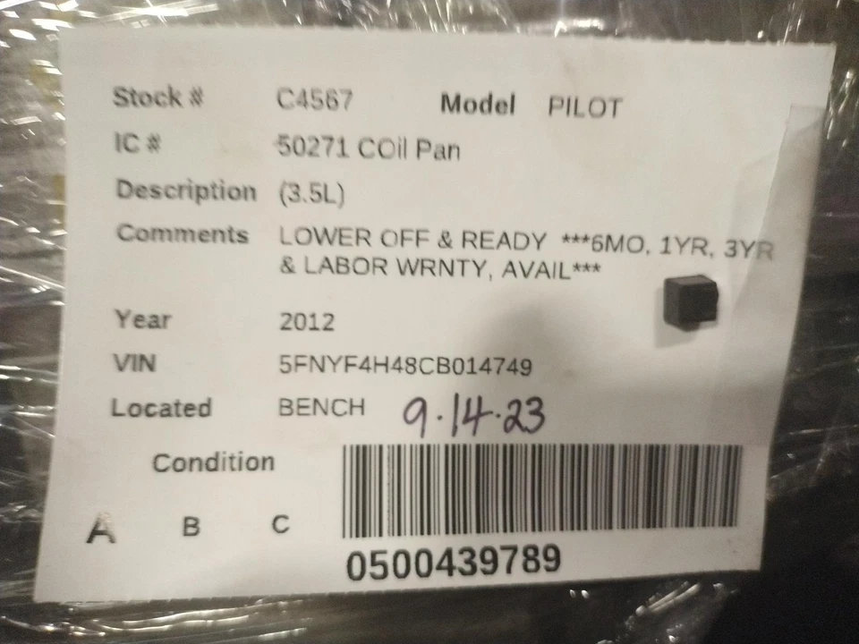 Used Engine Oil Pan fits: 2012 Honda Pilot  Grade A Foto 3 de 4