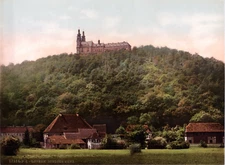 Germany, Lichtenfels. Banz Castle. vintage photochrome print, vintage ph