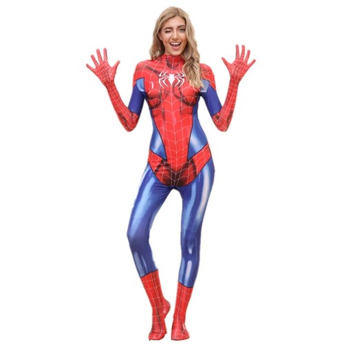 Movie Superhero Dress Up Costume Printed Cartoon Pattern Women Sexy Jumpsuit - Picture 13 of 17
