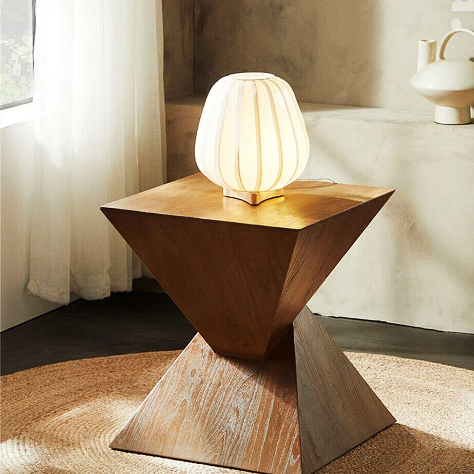 Beistelltisch geometrisches Design Couchtisch Nachttisch Holz Muster Sofatisch - Bild 1 von 4