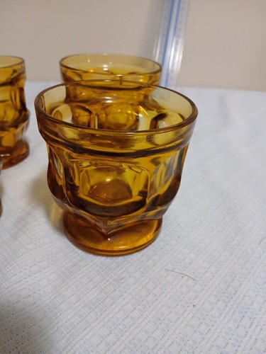 Lot of 4Anchor Hocking Georgian Amber juice glasses 3" tall capacity 4 oz - Picture 2 of 5