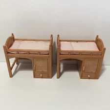 Sylvanian Families Calico Critters - 2 Bunk Beds With Closet Space - Damage