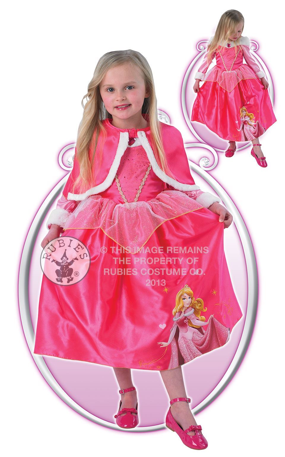 Girls Sleeping Beauty Winter Wonderland Costume Disney Princess Fancy Dress