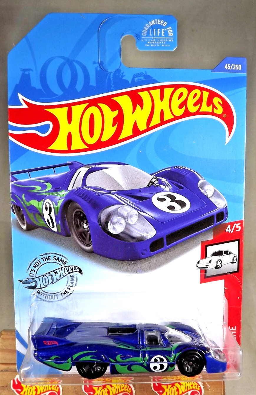 2020 Hot Wheels #45 Porsche 4/5 PORSCHE 917 LH Dark Blue w/Black 5 Spoke Wheels
