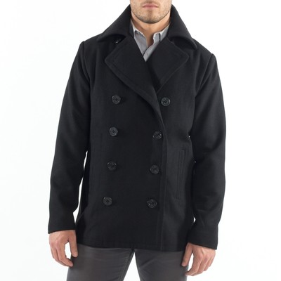 Alpine Swiss Mason Mens Wool Blend Pea Coat Jacket Double Breasted Dress Coat