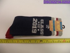 Qty 7 Pairs: Original Penguin Class of 2019 Socks Blue with Red Gray