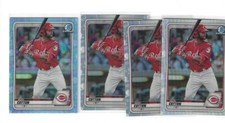 2020 BOWMAN CHROME DRAFT 3X QUIN COTTON REFRACTOR 1X SKY BLUE REF REDS 