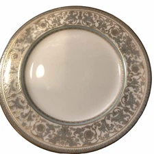 GORHAM - Lorenzo de Medici - 1 Dinner Plate - Green Blue w/ Gold 10 6/8" SM78