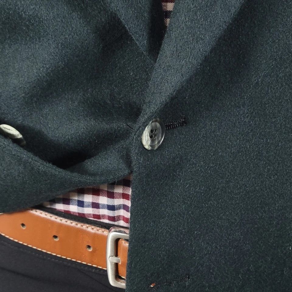 Мужской фланелевый спортивный блейзер Geoffrey Beene на двух пуговицах изумрудно-зеленый размер 44R - Изображение 3 из 4