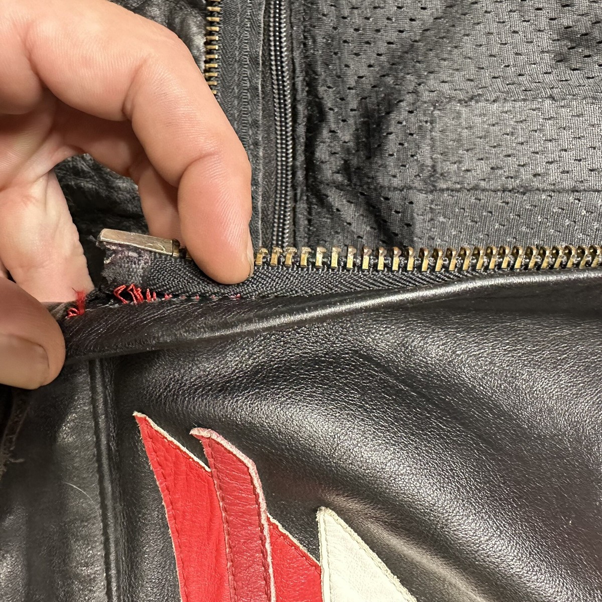 Vtg Vanson 80s 90s Red & Black Riders Leather Motorcycle Vtg Vanson 80s 90s Red & Black Riders Leather Motorcycle