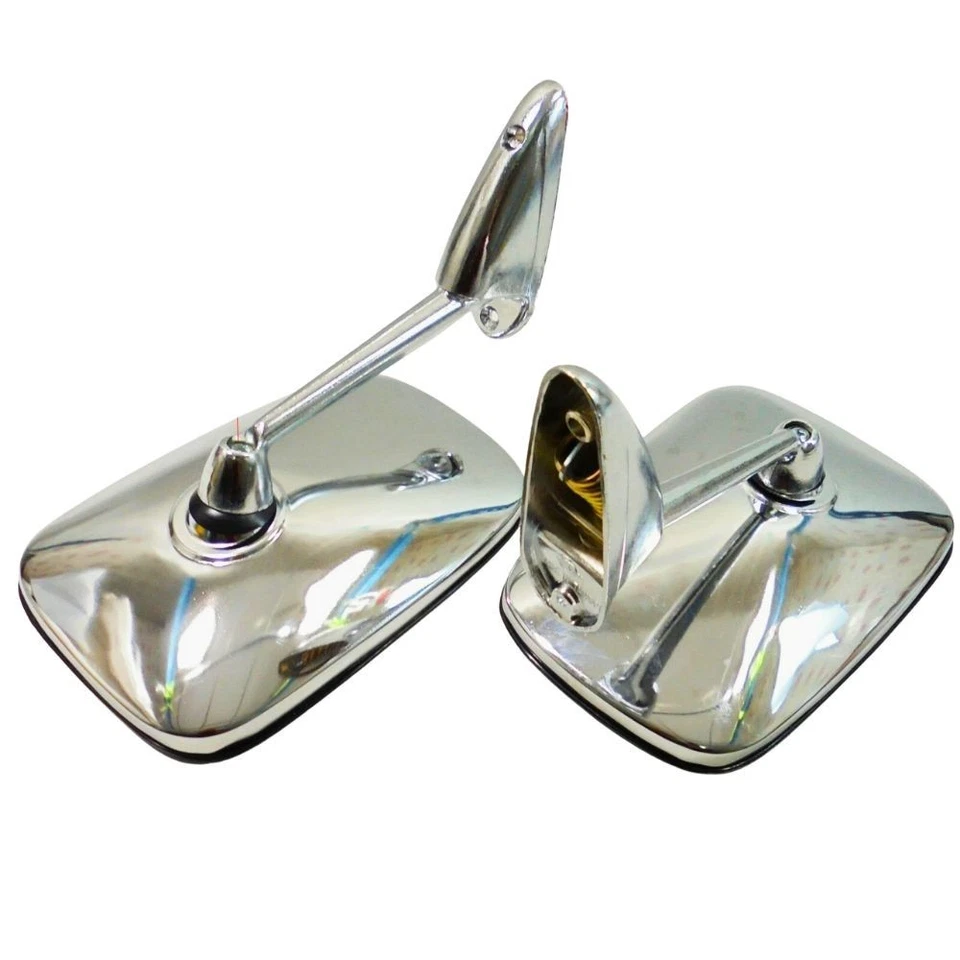 Par de espejos retrovisores de guardabarros cromados para camioneta Ford Courier Toyota Hilux Datsun Foto 2 de 4